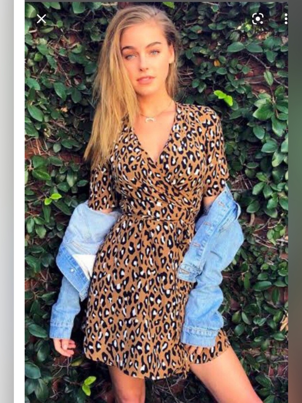 DVF  Diane Von Furstenberg Leopard Print Wrap Mini Dress - Brown size 6